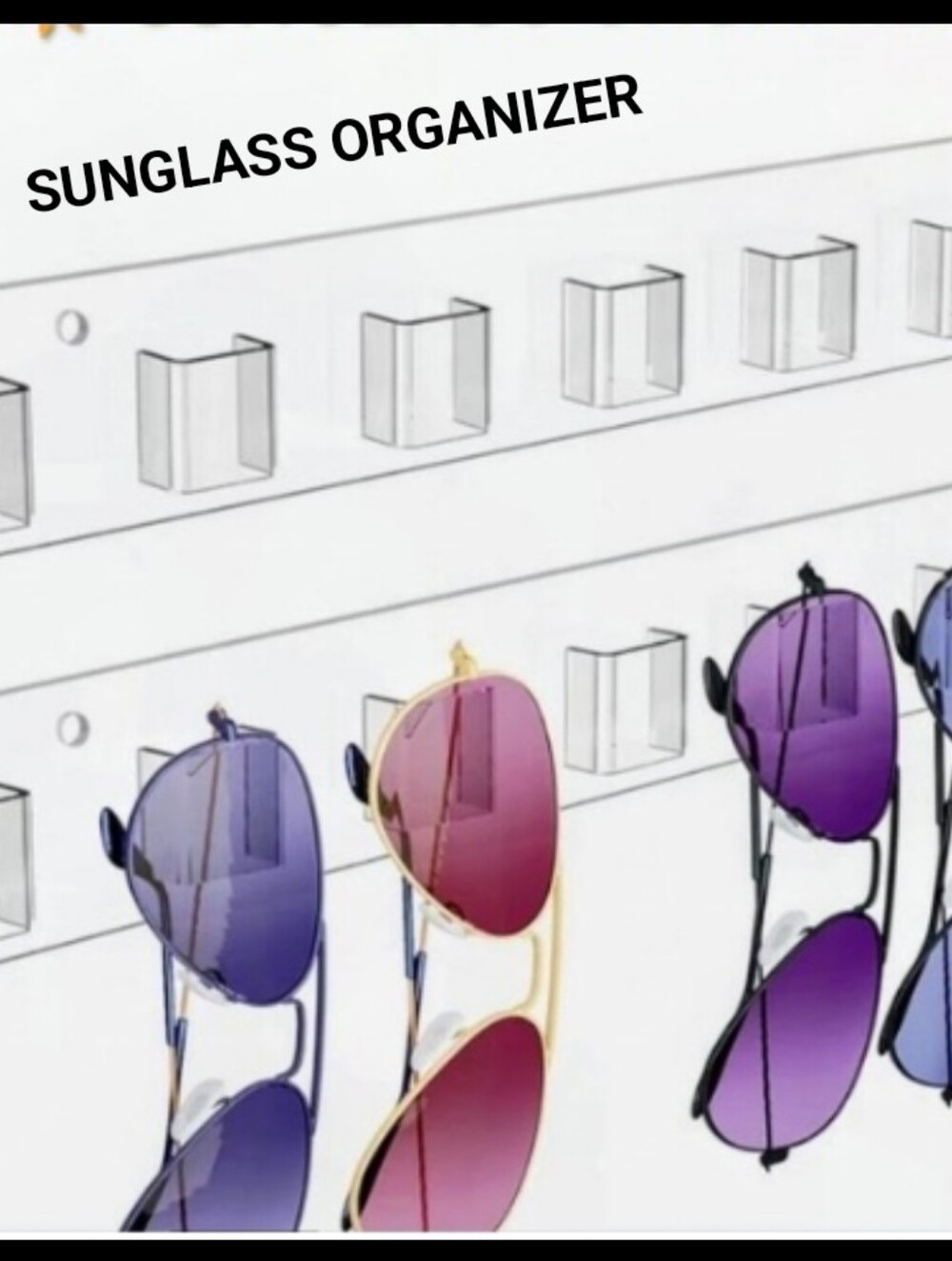 Sunglass Organizer Wall Rack - Clear Acrylic Sun Glass Holder Unique Gifts